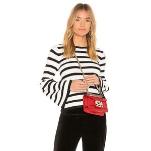Avec Les Filles✨ NWOT Striped bell-sleeve knit top
